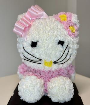 Floral Hello Kitty Rose Bear Arrangement. Fresh flower bouquets in Toronto