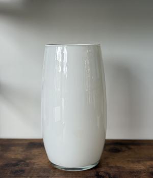 White Gloss Glass Vase – Modern Elegance for Every Arrangement – 25 cm / 10 in. Fresh flower bouquets in Toronto