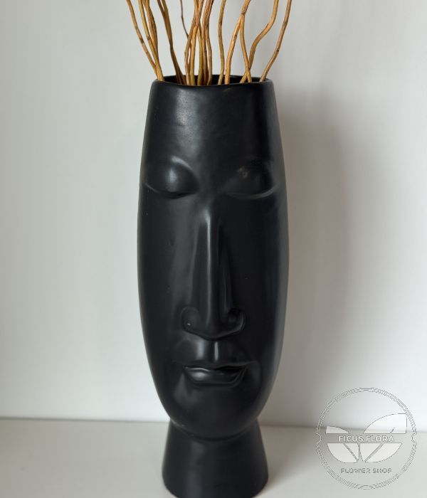 Ceramic Black Vase. Flowers Ontario