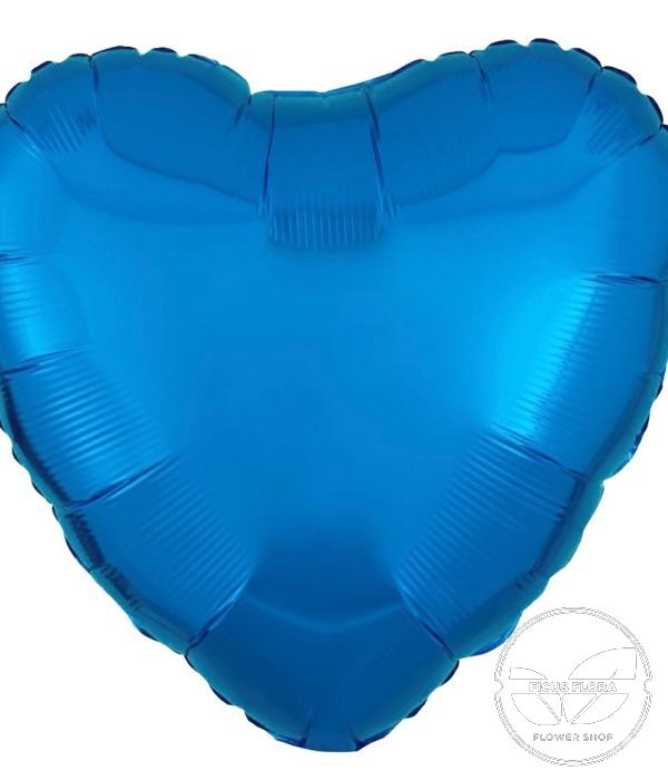 18 Metallic Blue Heart Flat Balloon