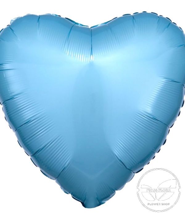 18 Metallic Pearl Pastel Blue Heart Flat Balloon