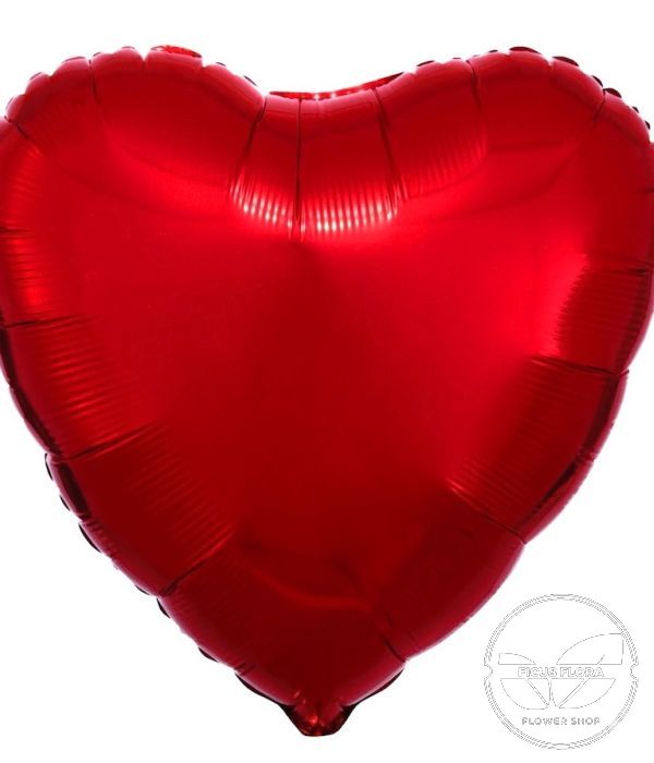 18 Metallic Red Heart Flat Balloon