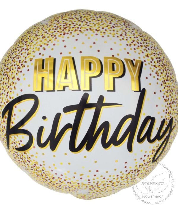 18 Happy Birthday Gold Confetti Balloon