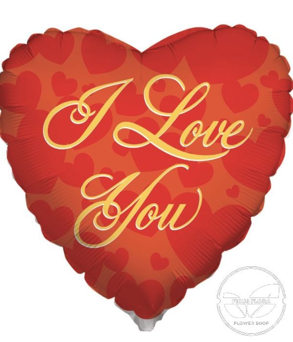 18 I Love You Gold and Red Balloon