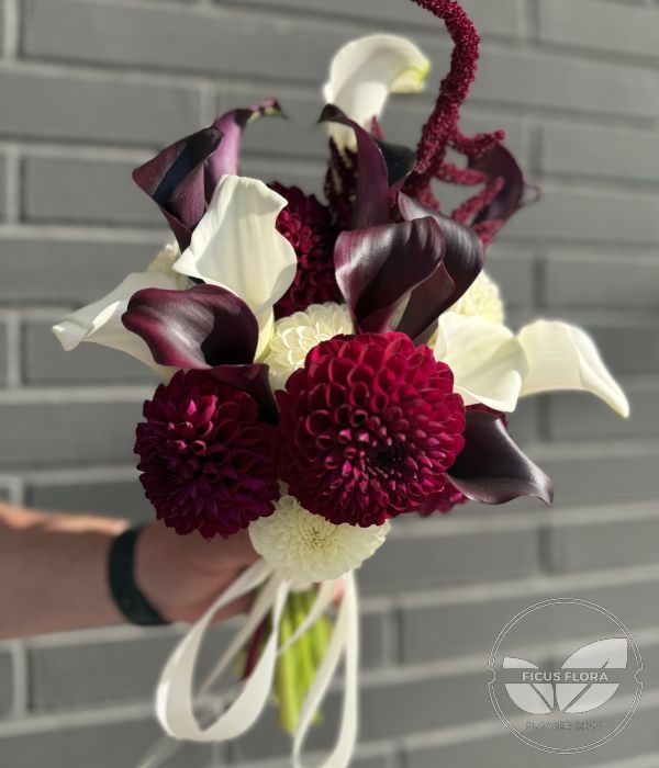 Burgundy & Ivory Bridal Bouquet