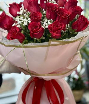 Crimson Elegance – Red Rose Bouquet. Fresh flower bouquets in Toronto