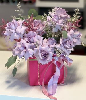 Lavender Rose Elegance Box | Toronto Flower Delivery. Fresh flower bouquets at Ficus Flora flower shop in North York