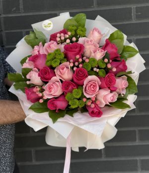 Berry Blush Bouquet. Fresh flower bouquets at Ficus Flora flower shop in North York
