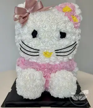 Hello Kitty Flower Arrangement with Rose Bear. Fresh flower bouquets in Toronto | Ficus Flora