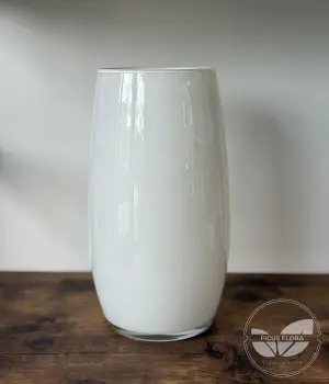 White Glass Vase – 25 cm / 10 in. Fresh flower bouquets in Toronto | Ficus Flora